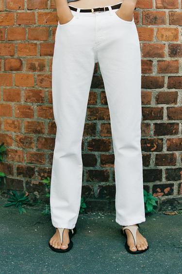 JEANS Z1975 90'S STRAIGHT HIGH-WAIST BELT - White by Zara