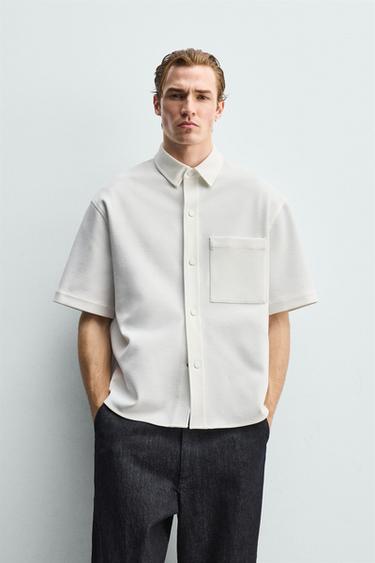 NON-IRON COMFORT OVERSHIRT - Oyster-white by Zara