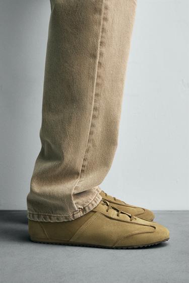 LIMITED EDITION LEATHER TRAINERS - Sand Brown by Zara - Image 0
