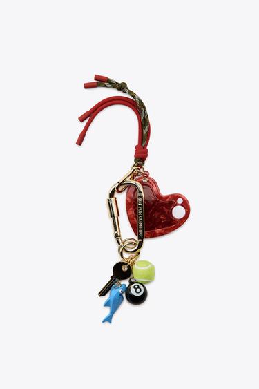 HEART MIRROR MULTI-CHARM KEYRING - Multicoloured by Zara
