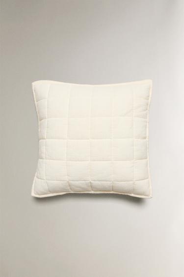 CHILDREN'S CUSHION COVER WITH SQUARES - Ecru by Zara - Image 0