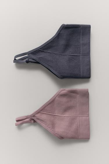 8-14 YEARS/ TWO-PACK OF WAFFLE TEXTURE TOPS - Blue by Zara