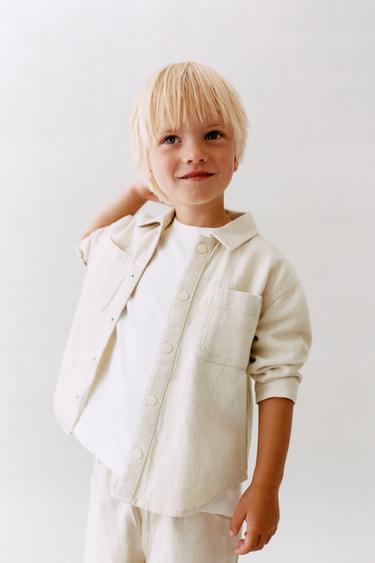 FLOWING OVERSHIRT WITH SNAP BUTTONS - Ecru by Zara