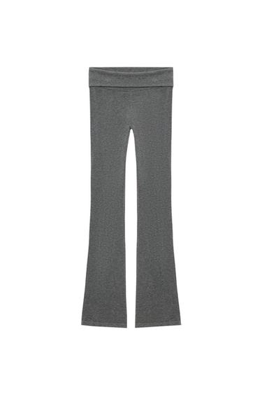 SEAMLESS FLARE TROUSERS - Grey marl by Zara