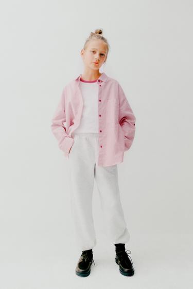 STRIPED SHIRT WITH CONTRAST NECK RIB T-SHIRT PACK - Red by Zara