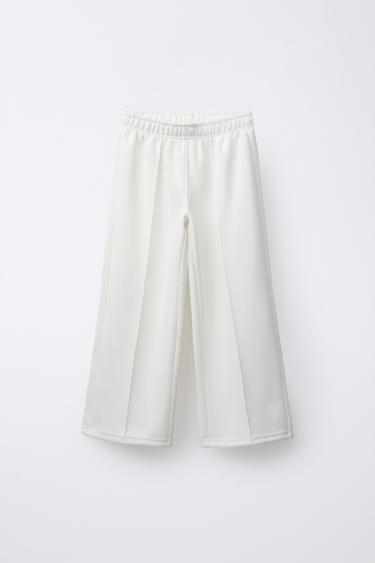 SPORTY WIDE-LEG TROUSERS - Ecru by Zara
