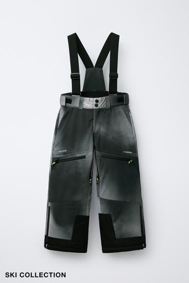TIE DYE WATER-RESISTANT AND WINDPROOF BRACE TROUSERS RECCO® SYSTEM SKI COLLECTION - Grey by Zara