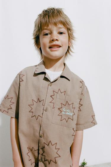 EMBROIDERED SUN SHIRT - Brown by Zara