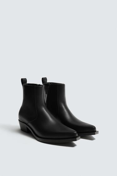 POINTED TOE COWBOY BOOTS - Black by Zara