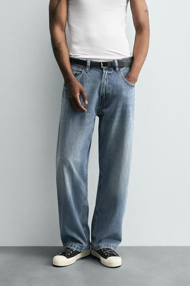 LOOSE FIT JEANS - Mid-blue by Zara