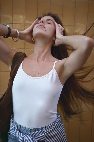 POLYAMIDE TOP WITH THIN STRAPS - White by Zara