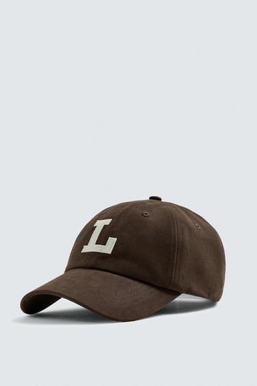 CAP WITH LETTER PATCH - Brown by Zara