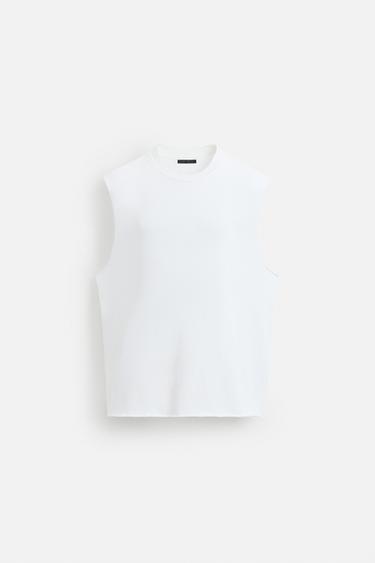 IRREGULAR KNIT TANK TOP - White by Zara