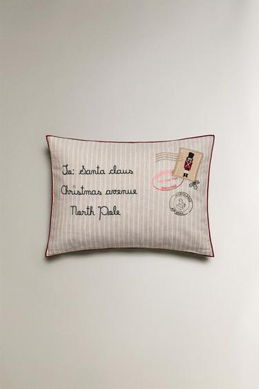 CHILDREN'S CHRISTMAS LETTER CUSHION COVER - Light beige by Zara