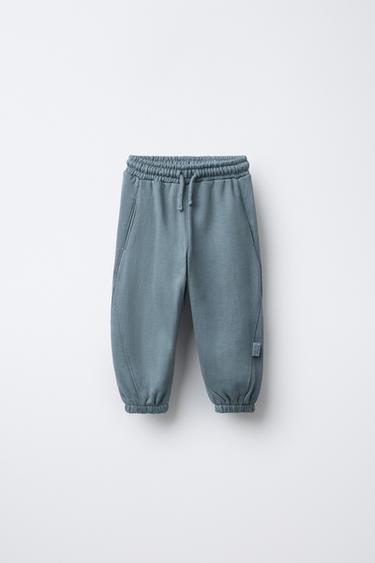 LABEL JOGGER TROUSERS - Blue / Grey by Zara - Image 0