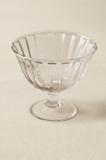 STRIPED GLASS DESSERT GLASS - Transparent by Zara