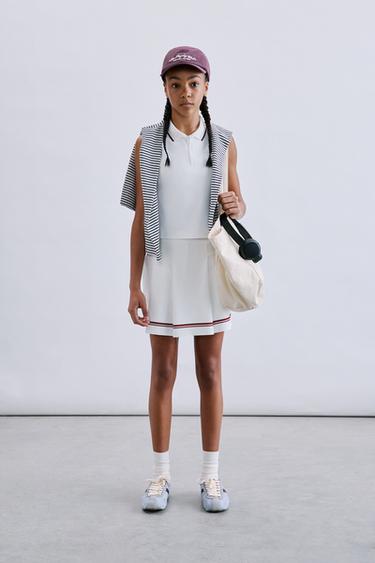 SPORTY STRIPED SKIRT - White by Zara