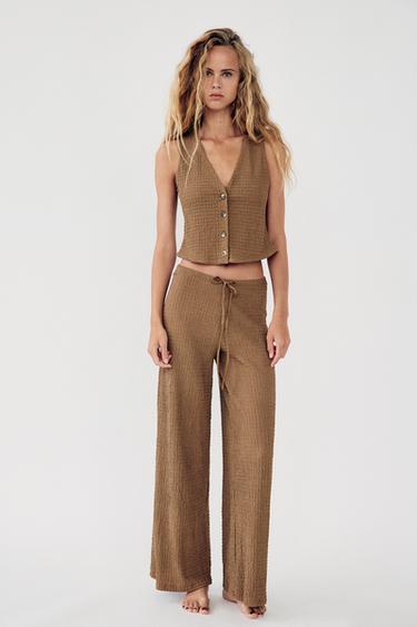 TEXTURED TOP - Brown by Zara - Image 0