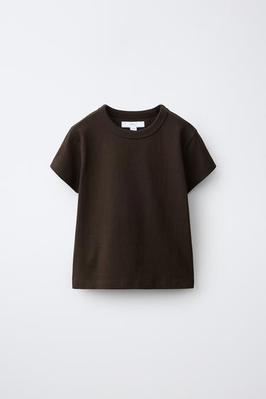 RUSTIC COTTON T-SHIRT - Brown by Zara