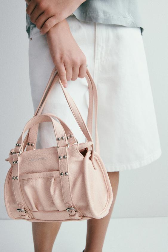 STUDDED CROSSBODY BAG - Pink by Zara - Image 0