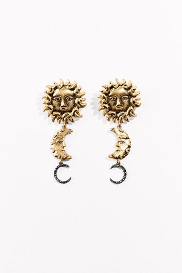 SUN AND MOON EARRINGS - Golden by Zara