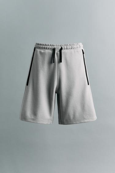 SPORTY BERMUDA SHORTS WITH CONTRAST ZIPS - Grey by Zara