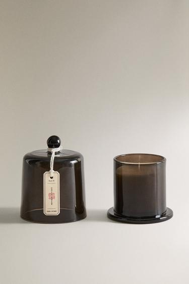 (140 G) CUIR NUIT SCENTED CANDLE - charcoal grey by Zara