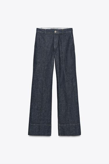 Z1975 BOOTCUT DENIM TROUSERS - Blue by Zara