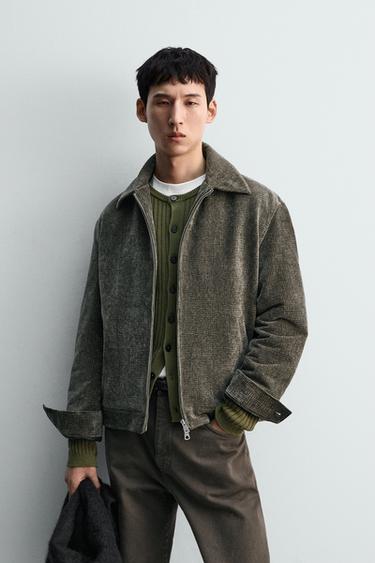 QUILTED CORDUROY JACKET - Moss green by Zara