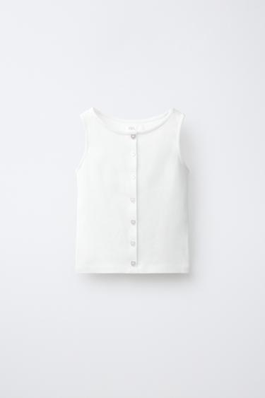 BUTTONED T-SHIRT - White by Zara