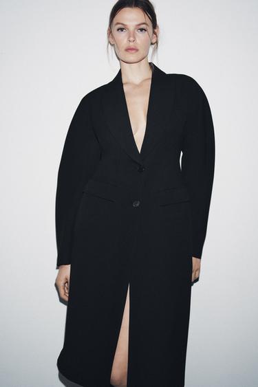 FITTED COAT ZW COLLECTION - Black by Zara