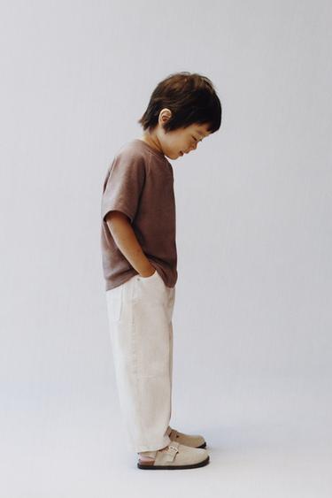 TWILL BAGGY TROUSERS - Mid-ecru by Zara