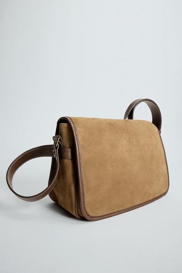 LIMITED EDITION LEATHER CROSSBODY BAG - Sand Brown by Zara