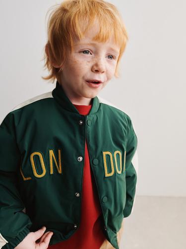 WATER-REPELLENT BOMBER JACKET WITH DETACHABLE FLEECE HOOD - Green by Zara