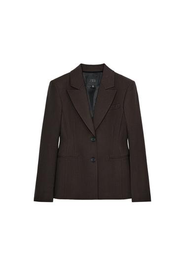 ZW COLLECTION FITTED BLAZER - Brown by Zara