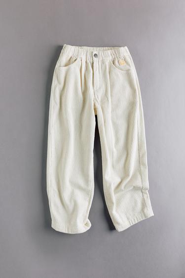 WIDE-WALE CORDUROY TROUSERS - Ecru by Zara