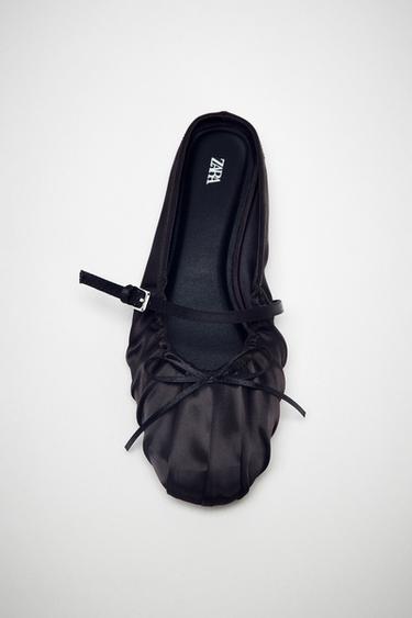 NYLON MULE BALLERINAS - Black by Zara