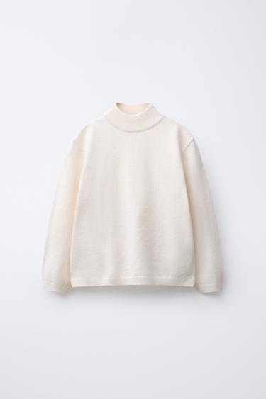 HIGH NECK KNIT SWEATER - Ecru by Zara