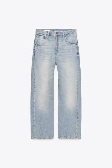 TRF OVERSIZED SHIFTED SEAM MID-WAIST JEANS - Blue by Zara