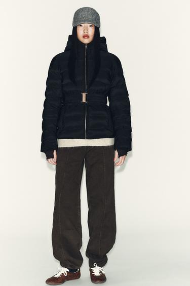 WATER-REPELLENT WINDPROOF FITTED SHORT ANORAK - Black by Zara