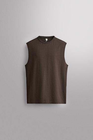 HEAVYWEIGHT TANK TOP - Brown by Zara