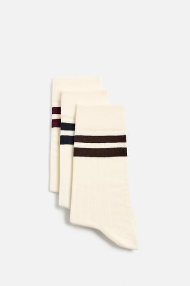 3-PACK OF STRIPED SOCKS - Ecru by Zara - Image 0