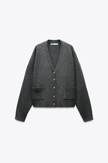 100% WOOL JACKET WITH GOLD BUTTONS - Dark grey by Zara
