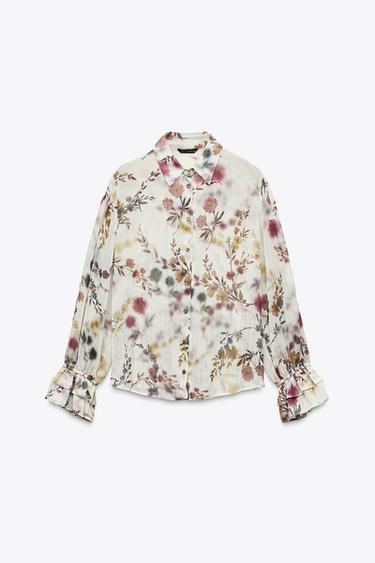 PRINTED SHIRT WITH METALLIC THREAD - Multicoloured by Zara