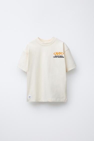 SLOGAN PRINT T-SHIRT - Oyster-white by Zara - Image 0