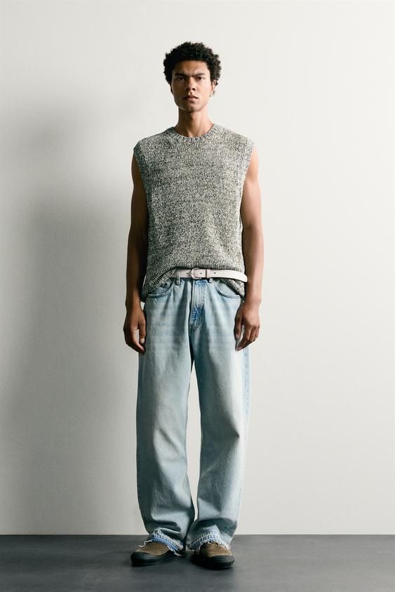 TEXTURED KNIT VEST - Ecru by Zara - Image 0