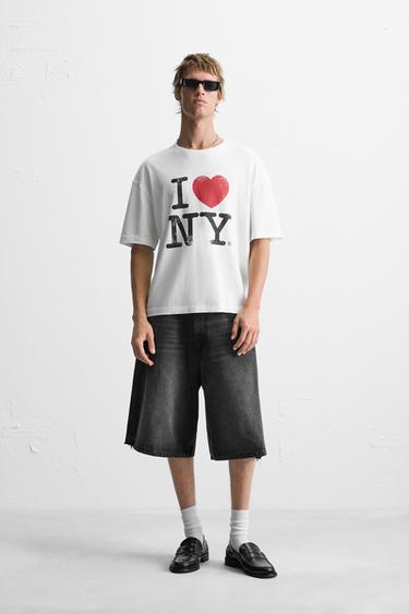 BAGGY FIT DENIM BERMUDA SHORTS - Black by Zara - Image 0