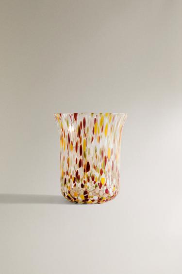 BLOWN GLASS TUMBLER WITH SPECKLED DESIGN - Brown by Zara - Image 0