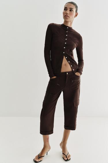 JACQUARD CARDIGAN - Brown by Zara