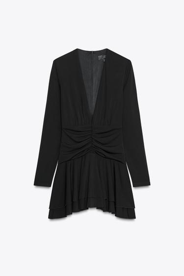 GATHERED PLAYSUIT DRESS - Black by Zara